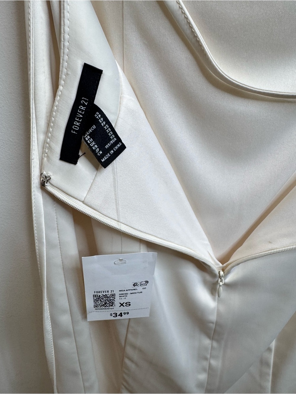 Forever 21 Bridal Strapless backless Cream Midi Dress - Picture 3 of 3